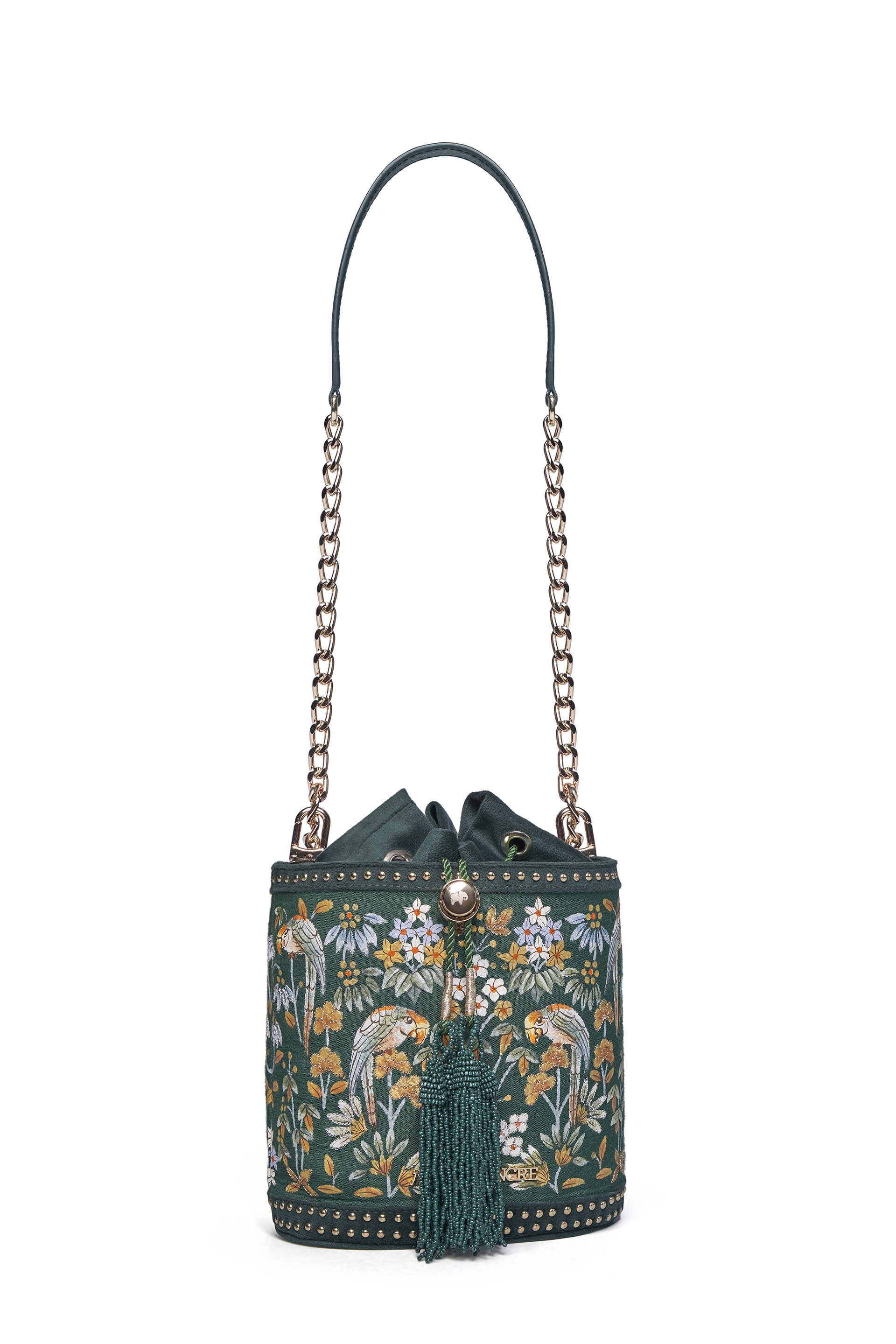 Pichhwai Bucket Bag Starling Green